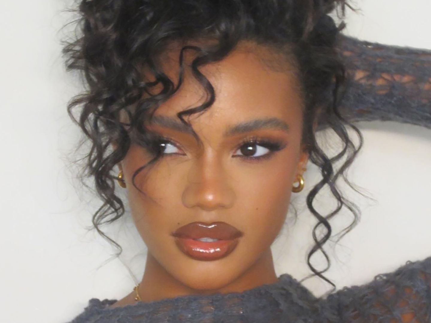 Shoulder Length Dark Brown Curly Hair — Classy Medium Curly Hair