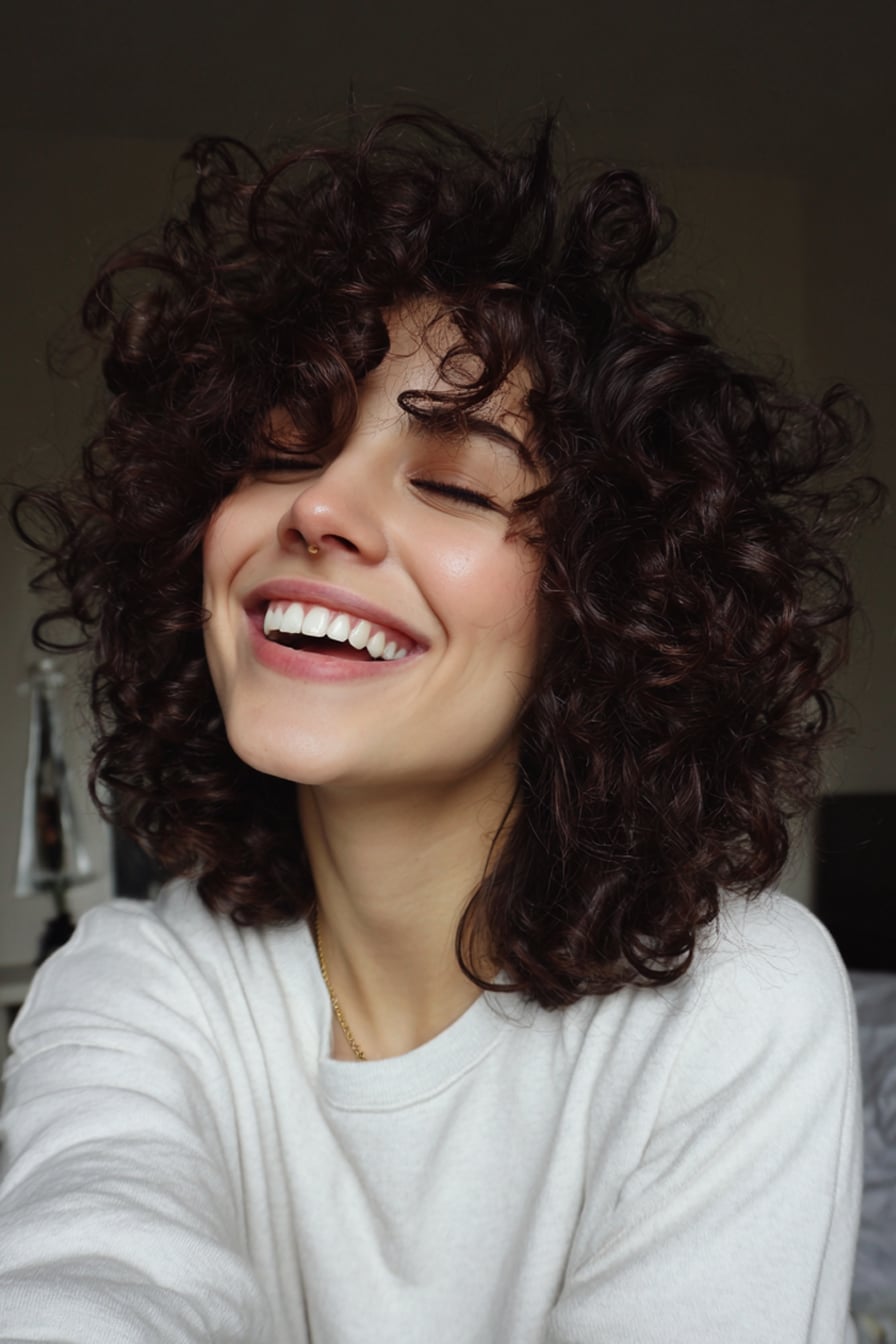 Shoulder Length Thick Curly Hair Volume — Classy Medium Curly Hair