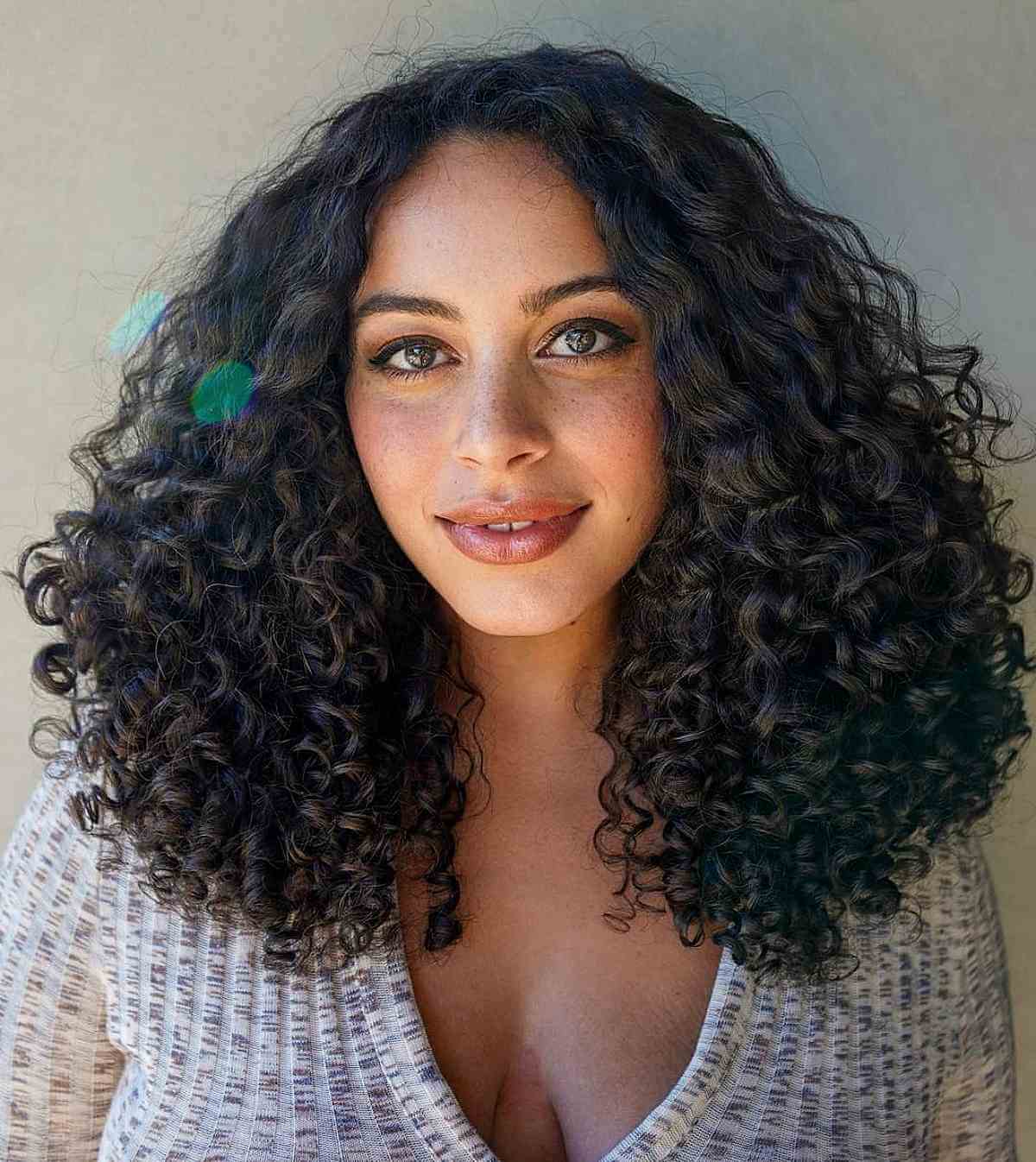 Shoulder Length Voluminous Curly Hair — Classy Medium Curly Hair