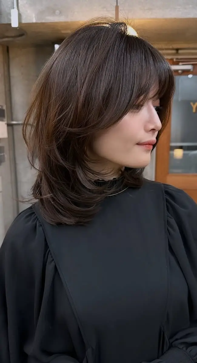Medium Brown Collarbone Lob With Soft Waves Medium Brown Collarbone Lob With Soft Waves — Classy Medium Length Hair