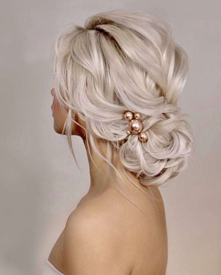 Ash Blonde Messy Bun With Decorative Accessory — Classy Messy Bun Outfit