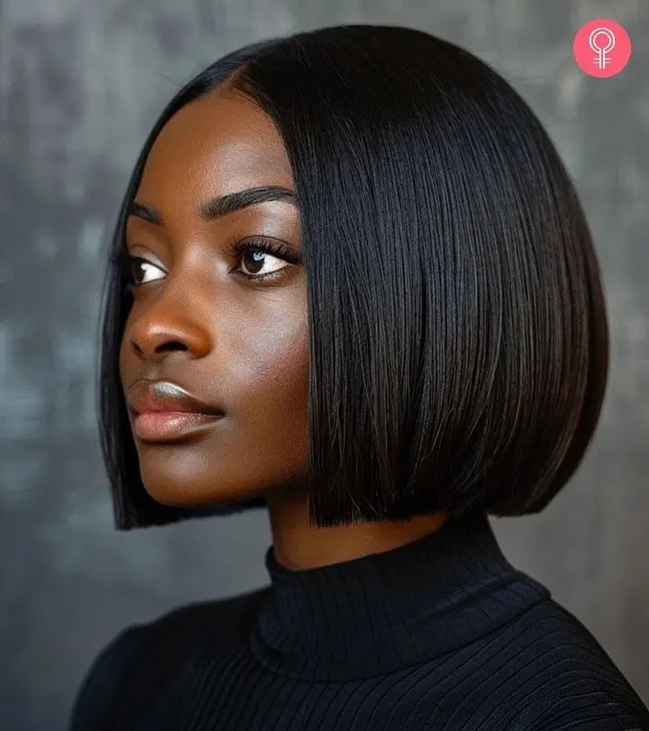 Sleek Chin Length Blunt Bob Sleek Chin Length Blunt Bob — Classy Middle Part Bob
