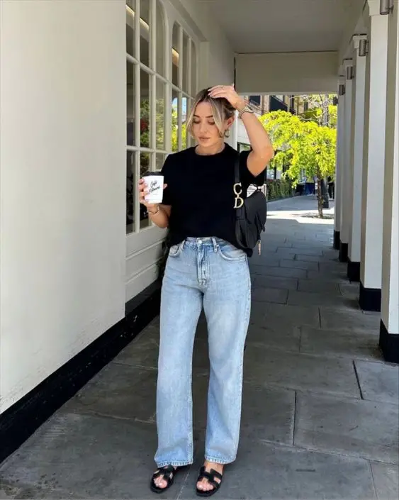 Light Wash Wide-Leg Jeans Offer a Relaxed Casual Look — Classy Mom Outfits
