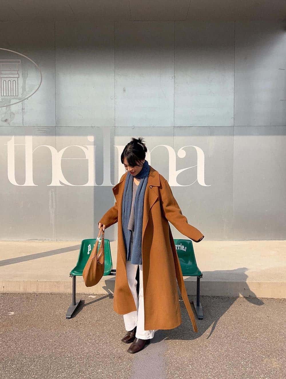 A Long Wool Coat Over Straight Leg Pants — Classy Museum Outfits
