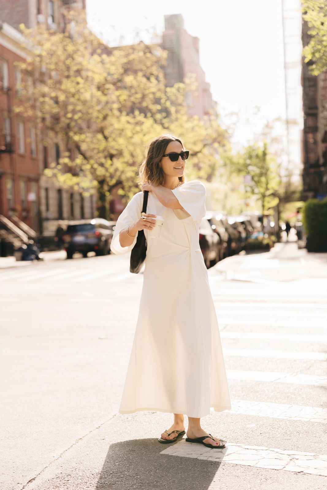 White Twisted-Knot Maxi Dress for Summer White Twisted-Knot Maxi Dress for Summer — Classy New York Outfits