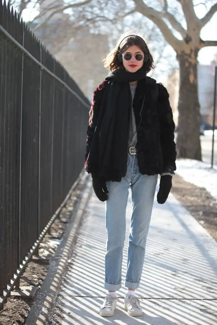 Black Blazer Over Flowing Black Dress with Yellow Strap Detail Black Blazer Over Flowing Black Dress with Yellow Strap Detail — Classy New York Style