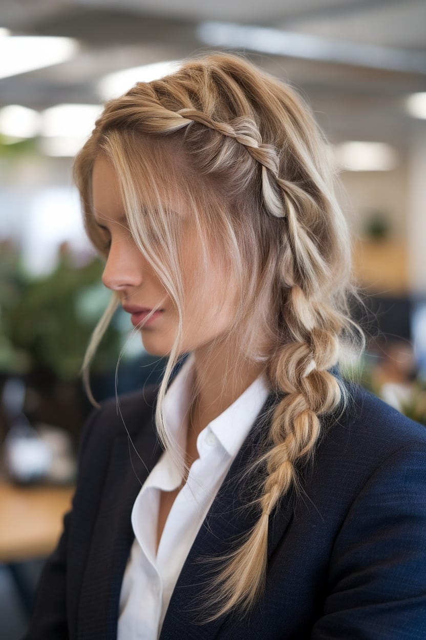 Collarbone Ash Blonde With Fishtail Braid Collarbone Ash Blonde With Fishtail Braid — Classy Office Hairstyles