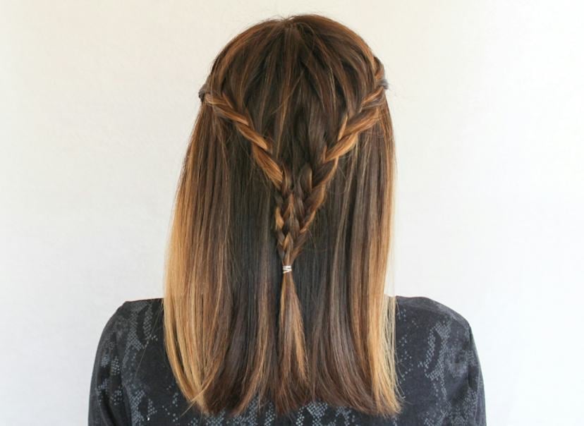 Collarbone Dark Brown With Central Braid Collarbone Dark Brown With Central Braid — Classy Office Hairstyles