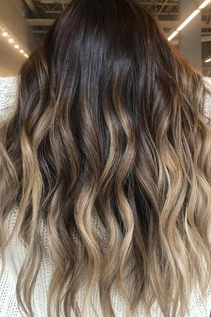 Back View Dark Brown To Natural Bronde Ombre — Classy Ombre Hair
