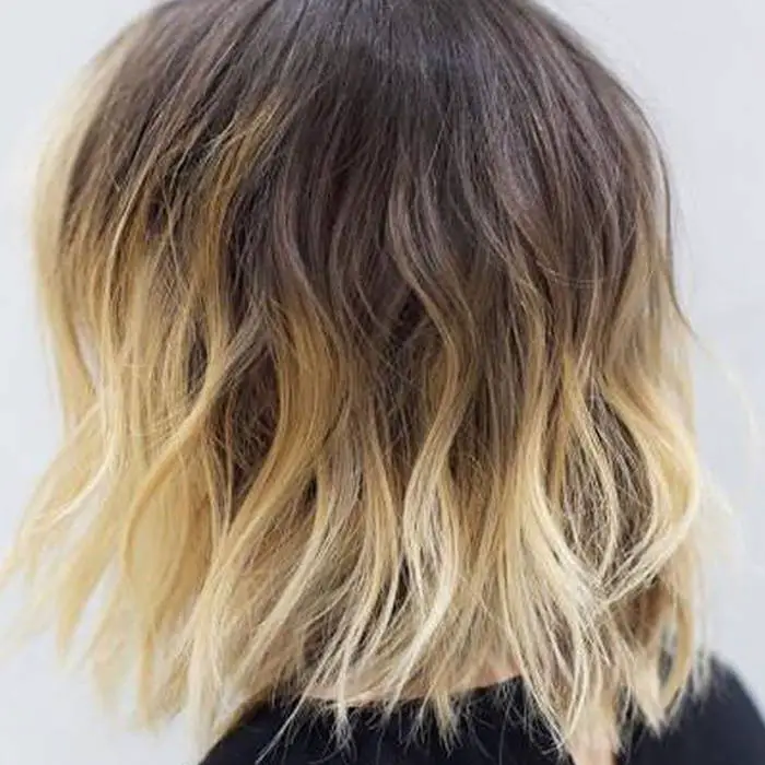 Collarbone Lob Dark Brown To Ash Blonde Ombre — Classy Ombre Hair
