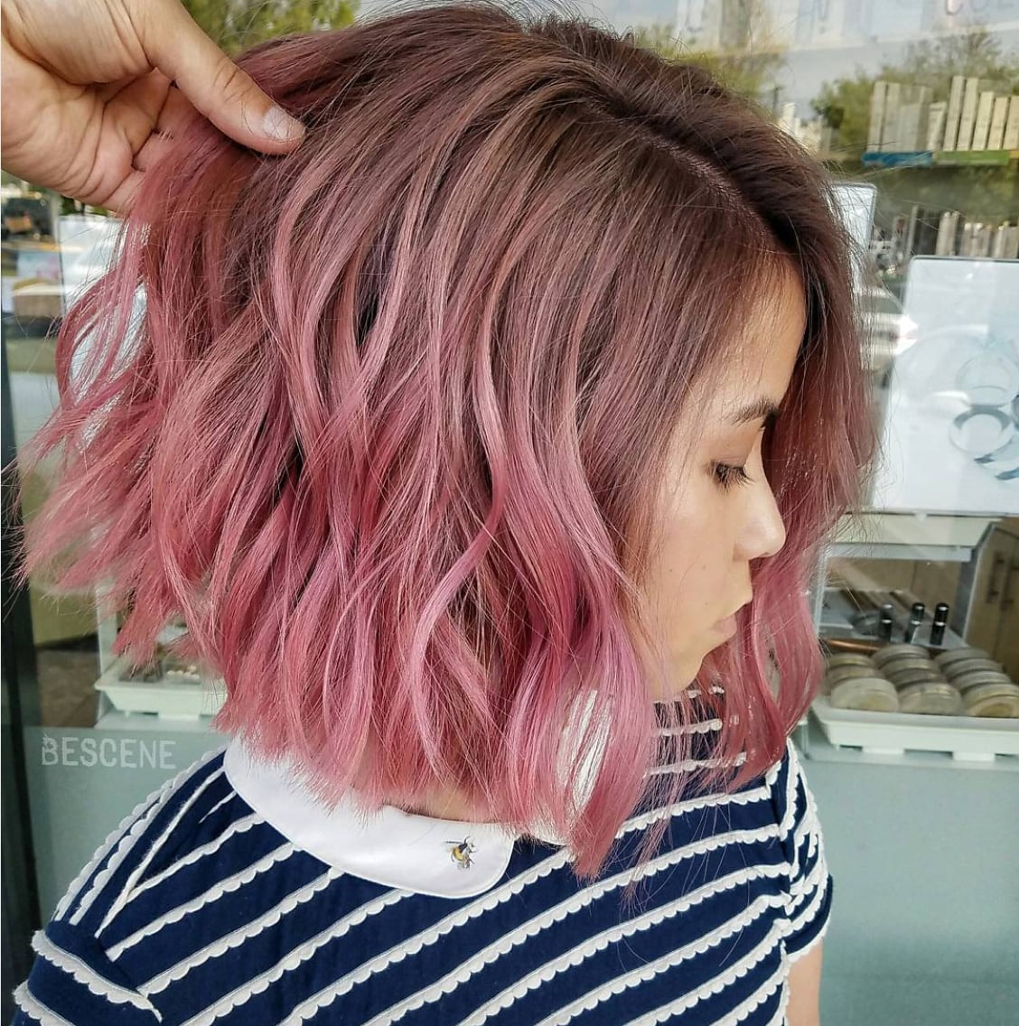 Chin Length Pink Ombre Bob — Classy Ombre Hair