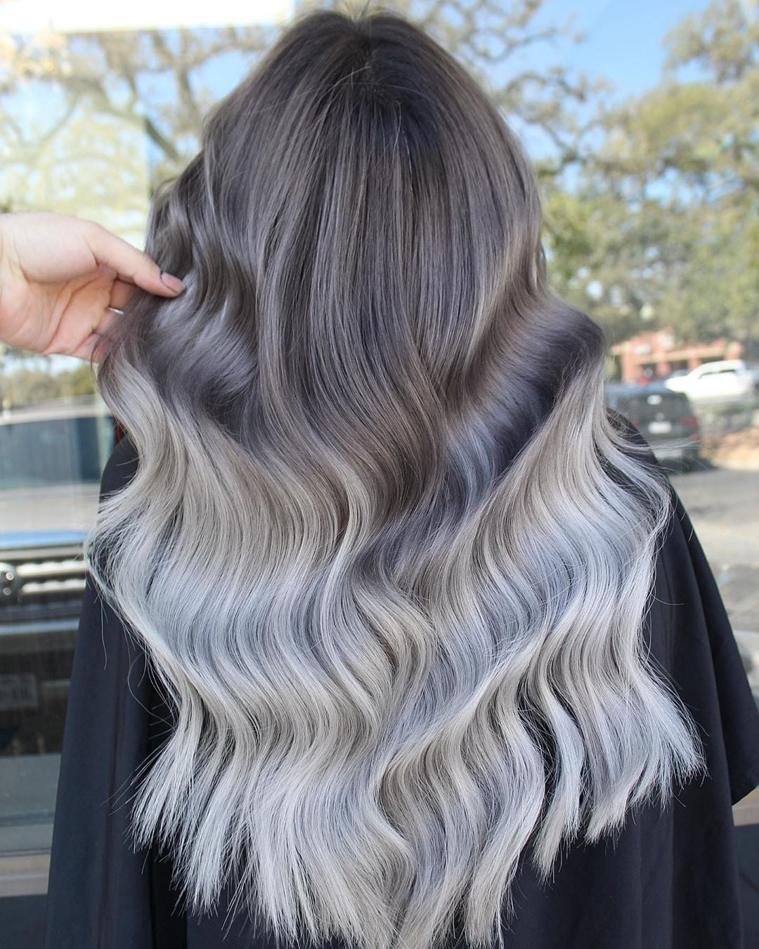 Back View Ash Blonde Ombre Long Layers — Classy Ombre Hair