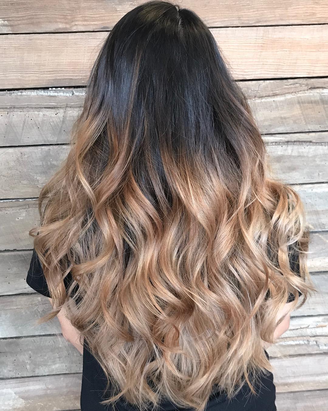 Back View Dark Brown To Ash Blonde Ombre — Classy Ombre Hair