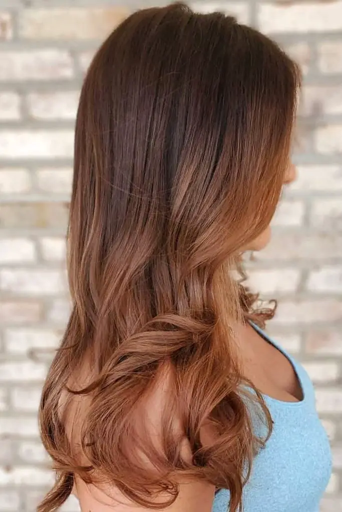 Mid-Back Ombre Dark Brown To Copper — Classy Ombre Hair Color