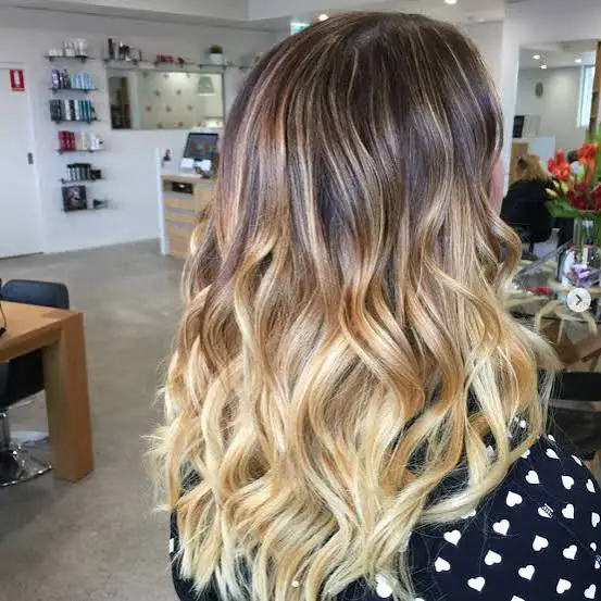 Thick Wavy Dark Brown To Golden Blonde — Classy Ombre Hair Color