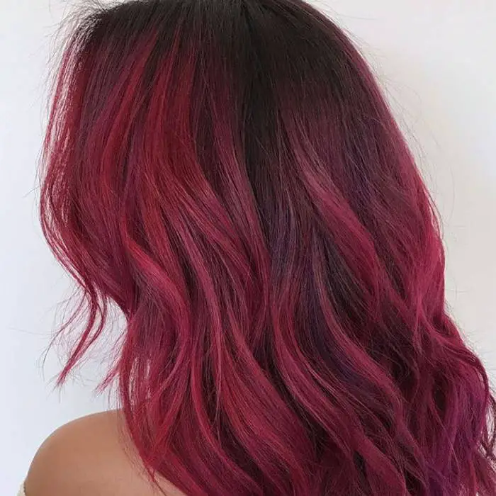 Mid-Back Black To Deep Red Ombre — Classy Ombre Hair Color