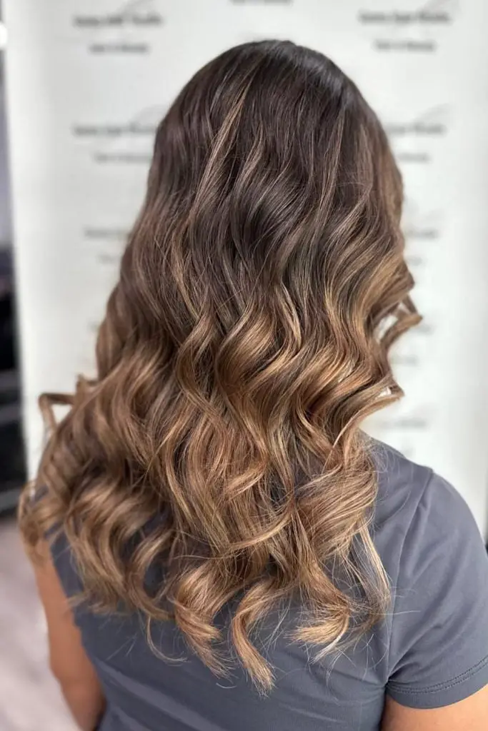 Long Ombre Dark Brown To Caramel Blonde — Classy Ombre Hair Color
