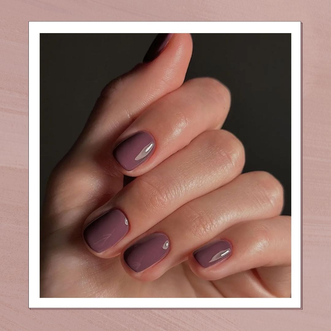 Muted Plum High Gloss Short Square Nails Muted Plum High Gloss Short Square Nails — Classy One Color Nails