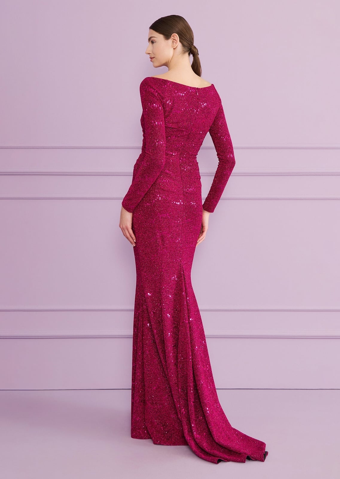 Bright Pink Sequined Mermaid Gown — Classy Opera Outfits