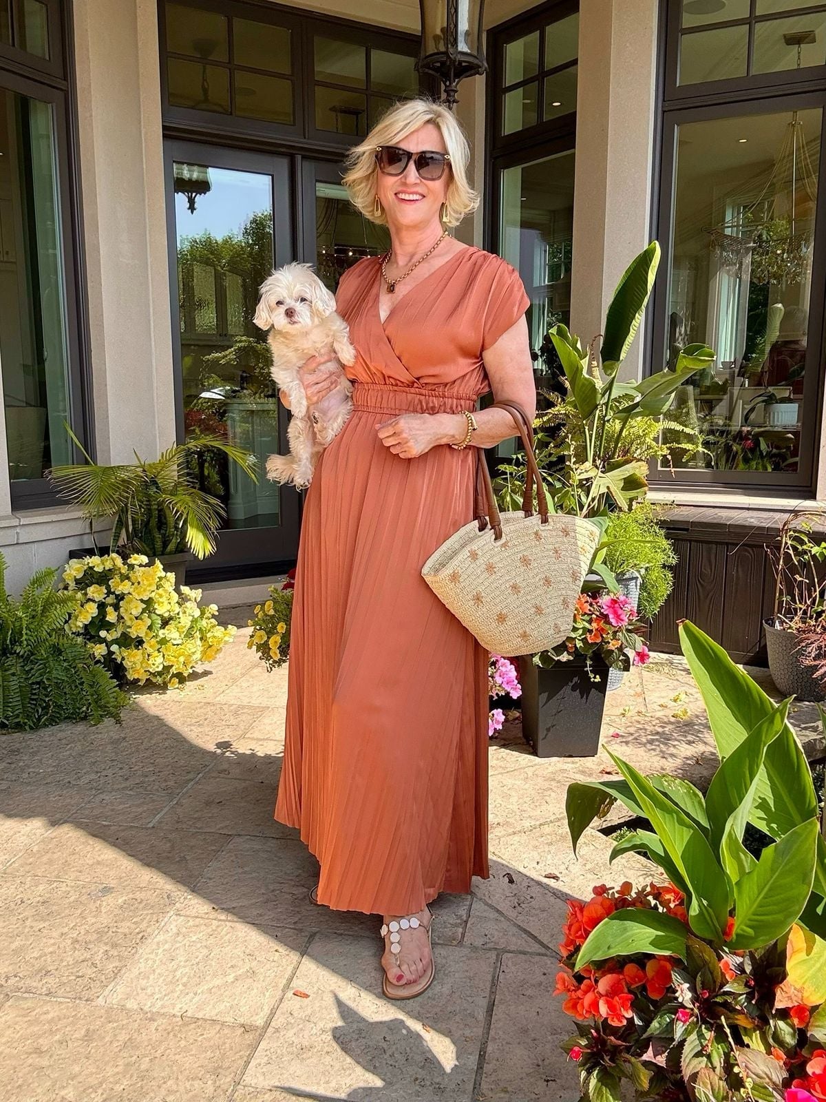 Burnt Orange Pleated Wrap Maxi Dress Burnt Orange Pleated Wrap Maxi Dress — Classy Orange Outfits