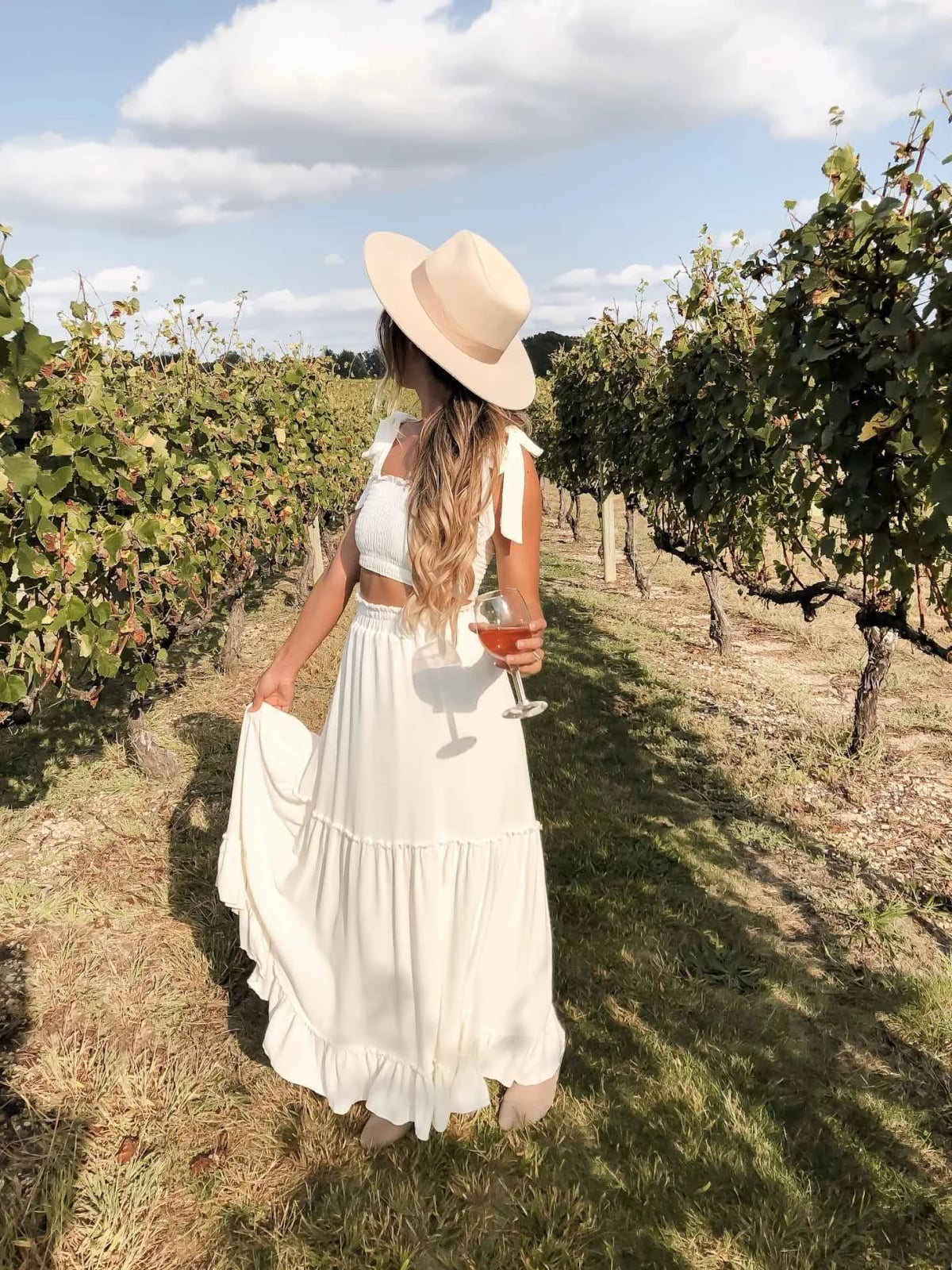 Cream Linen Set with Tiered Maxi Skirt Cream Linen Set with Tiered Maxi Skirt — Classy Outdoor Outfit