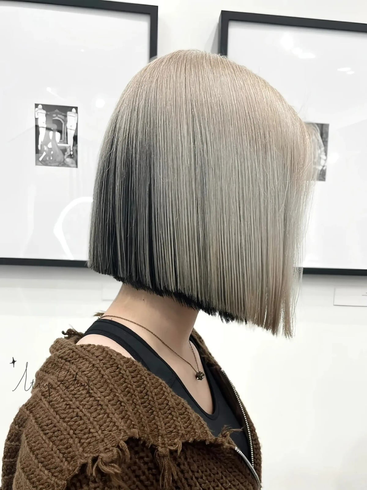 Sleek Chin Bob With Black Peekaboo Lowlights Sleek Chin Bob With Black Peekaboo Lowlights — Classy Peekaboo Hair