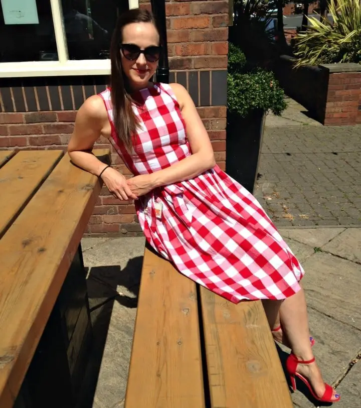 Red and White Gingham Fit and Flare Dress Red and White Gingham Fit and Flare Dress — Classy Picnic Outfit