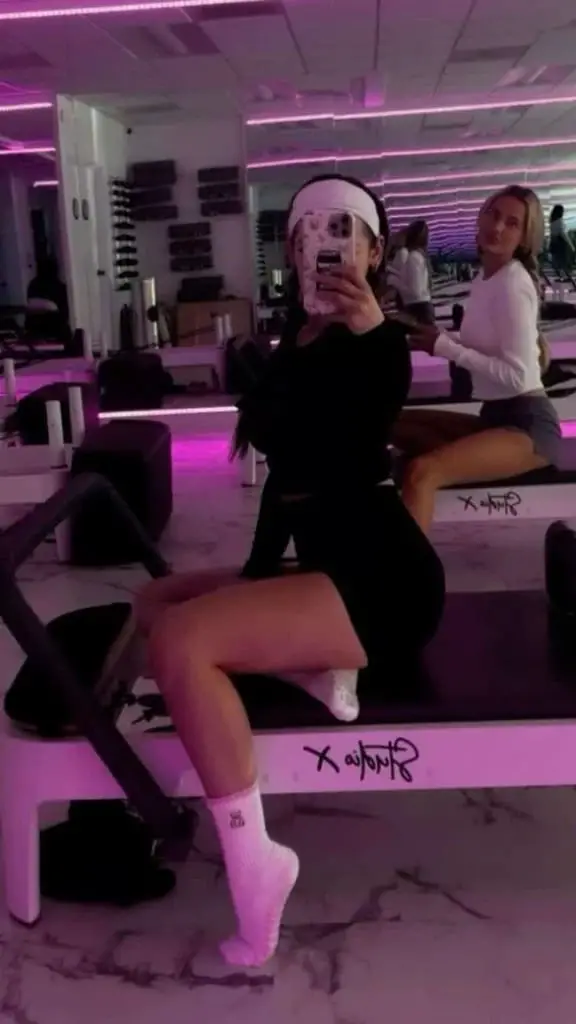 Fitted Activewear With White Grip Socks — Classy Pilates Outfits