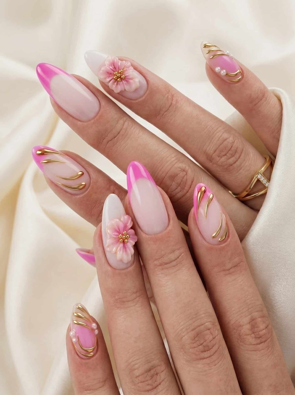 Pink Tip Short Nail Designs Nail Boutiquee Makeup 24pcs Short Almond-Shaped Press On Nails, French