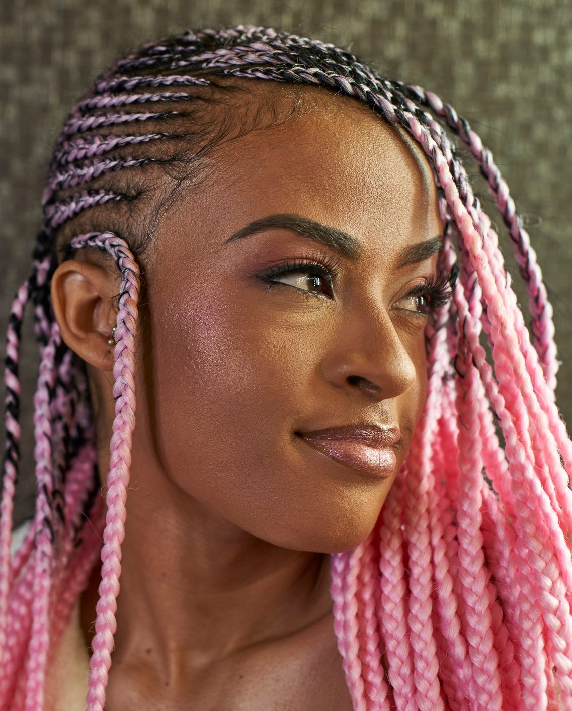 Mid-Back Box Braids In Pink And Black Mid-Back Box Braids In Pink And Black — Classy Pink Braids