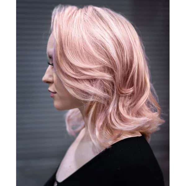 Collarbone Pastel Pink With Blonde Undertones Collarbone Pastel Pink With Blonde Undertones — Classy Pink Hair Color