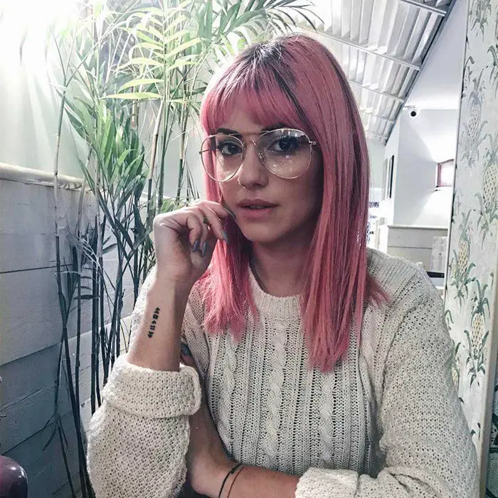 Chin Length Long Bob Solid Vibrant Pink Chin Length Long Bob Solid Vibrant Pink — Classy Pink Hair Color