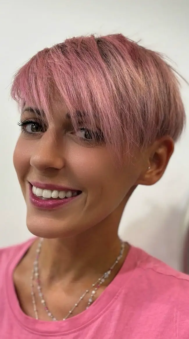 Textured Pixie Dusty Pink Textured Pixie Dusty Pink — Classy Pink Hair Color
