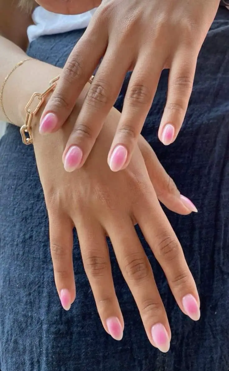 Soft Pink Ombre Short Oval Nails — Classy Preppy Nails