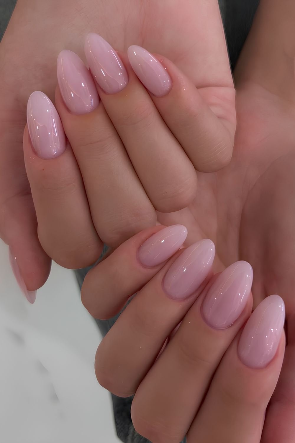 Pale Pink Velvet Matte Short Oval — Classy Preppy Nails