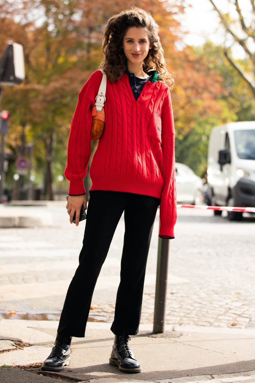 Red Cable Knit Sweater With Collared Shirt Red Cable Knit Sweater With Collared Shirt — Classy Preppy Outfits