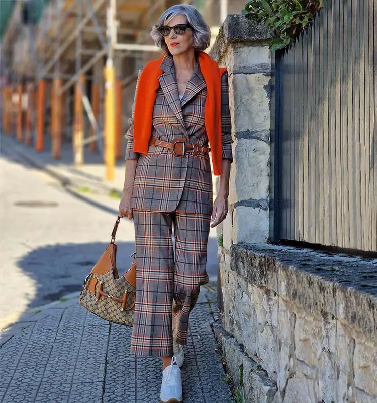 Plaid Suit With Draped Sweater Accent Plaid Suit With Draped Sweater Accent — Classy Preppy Outfits
