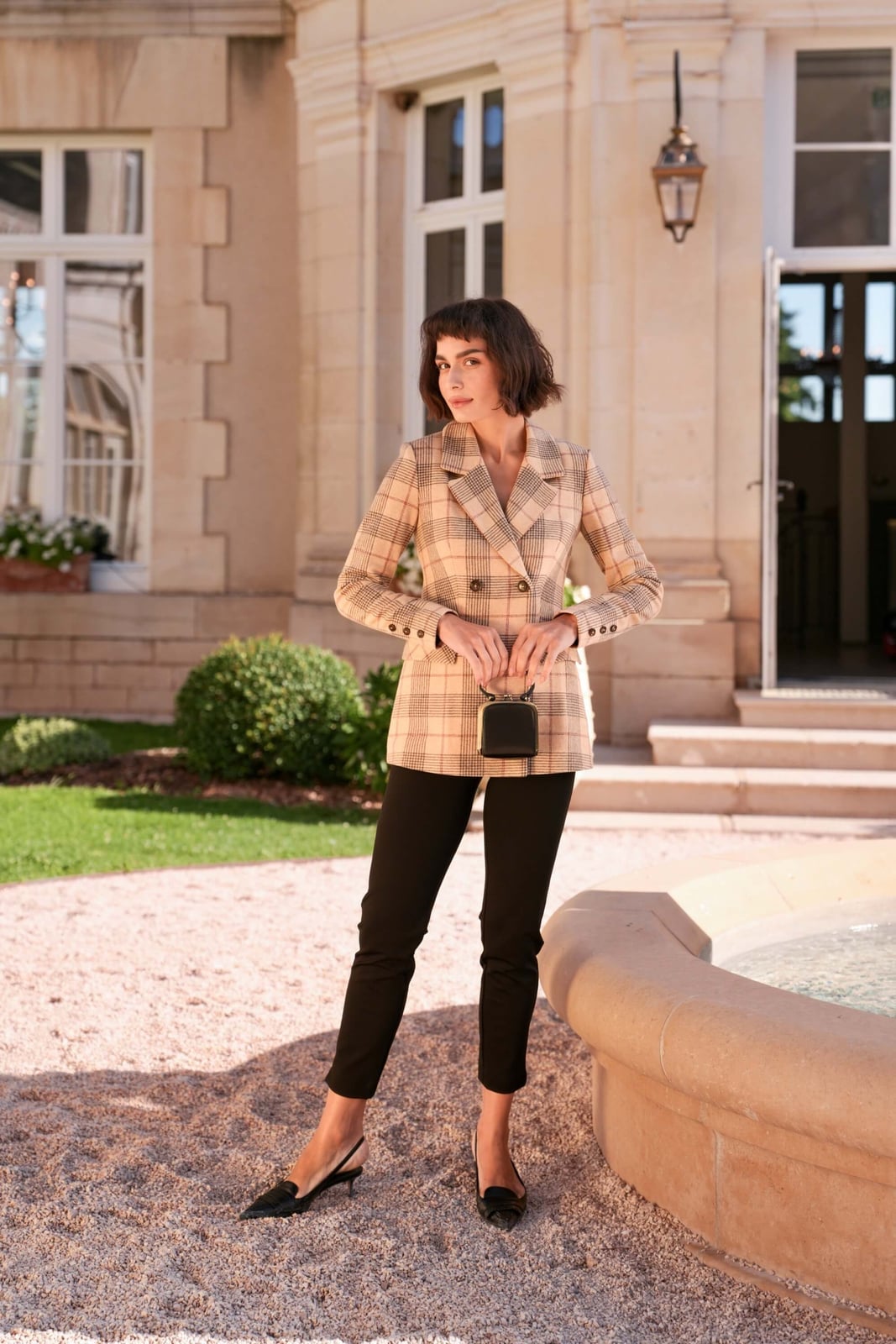 Plaid Blazer With Slim Trousers Plaid Blazer With Slim Trousers — Classy Preppy Outfits