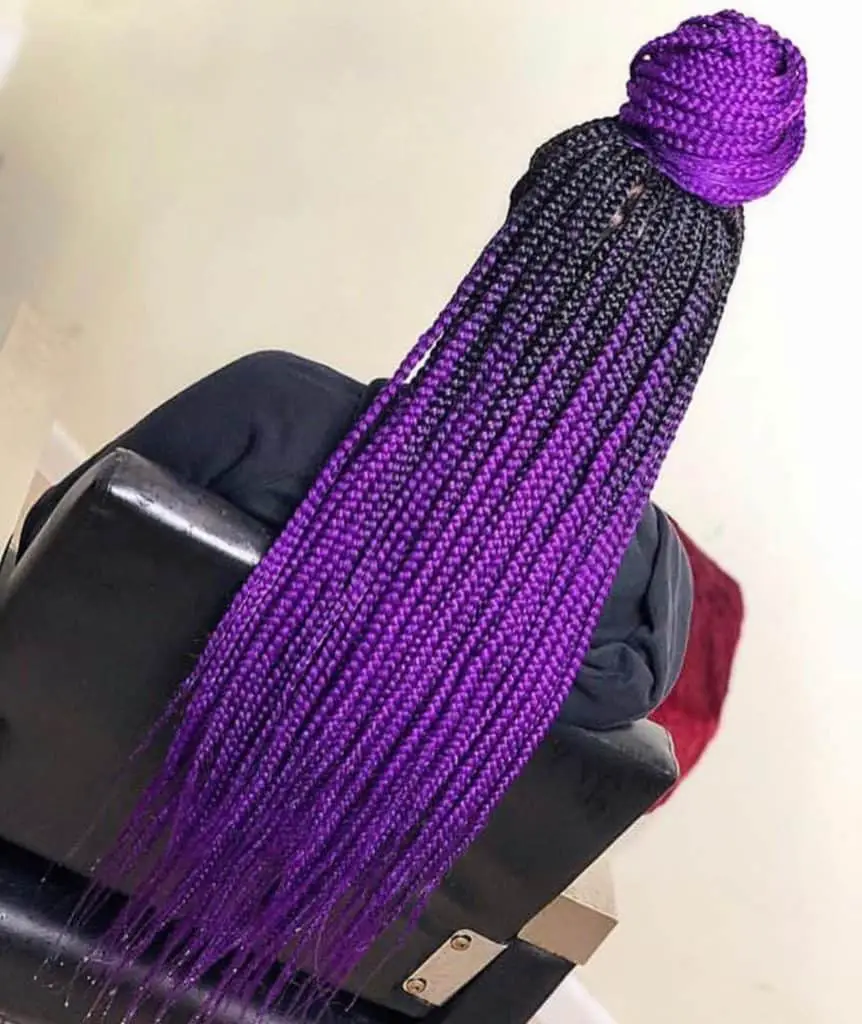 Black to Purple Ombre Box Braids Black to Purple Ombre Box Braids — Classy Purple Braids