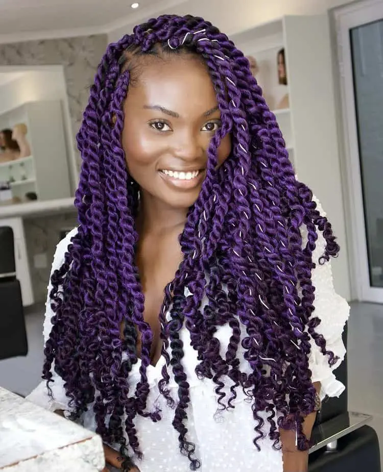 Thick Wavy Purple Twist Braids Thick Wavy Purple Twist Braids — Classy Purple Braids