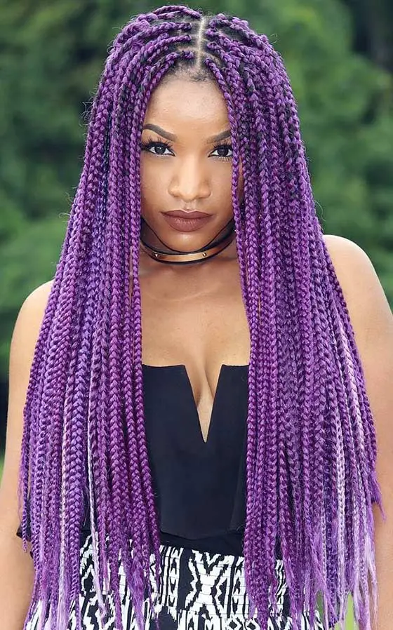 Solid Purple Braids with Lighter Tips Solid Purple Braids with Lighter Tips — Classy Purple Braids