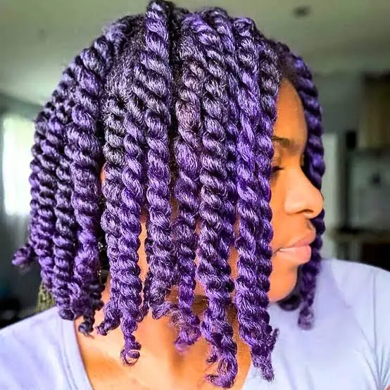 Shoulder Length Wavy Purple Twists Shoulder Length Wavy Purple Twists — Classy Purple Braids
