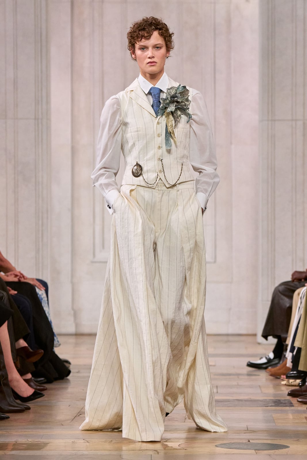Pinstripe Waistcoat And Trousers With Blue Tie Pinstripe Waistcoat And Trousers With Blue Tie — Classy Ralph Lauren Outfits