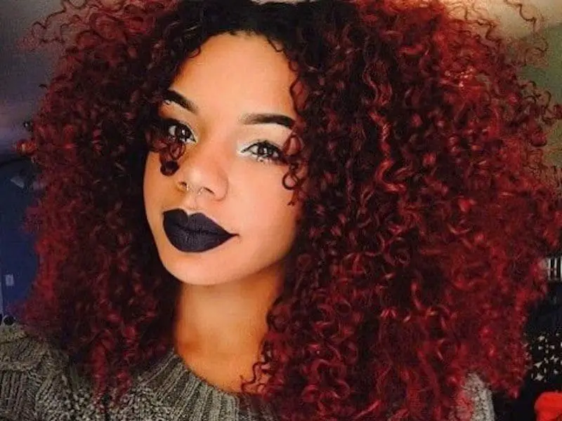 Shoulder Length Curly Cherry Red Shoulder Length Curly Cherry Red — Classy Red Hair Black Women