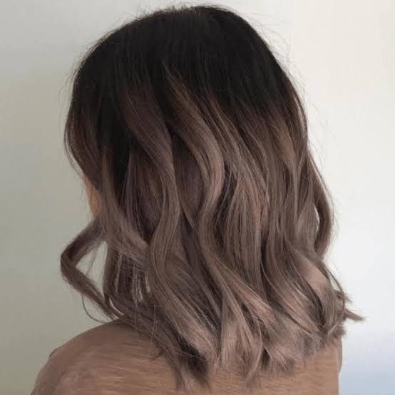 Chin Length Wavy Bob With Ash Brown Ombre Chin Length Wavy Bob With Ash Brown Ombre — Classy Rich Brunette