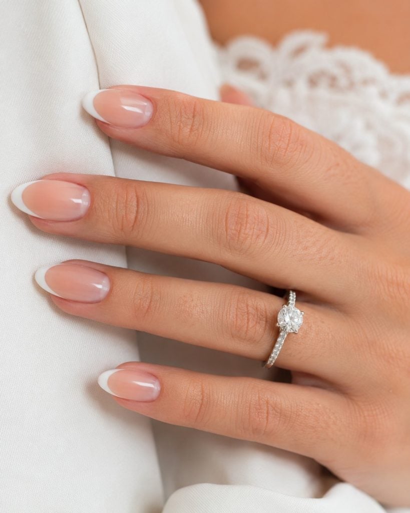Short Square Classic French Nails Short Square Classic French Nails — Classy Ring Nails