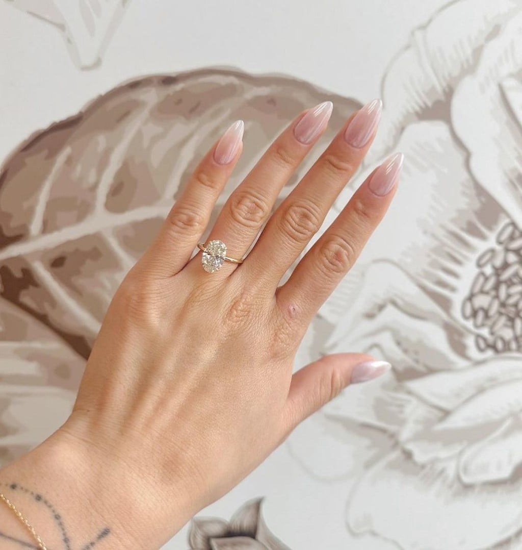 Long Almond Pink White French Long Almond Pink White French — Classy Ring Nails