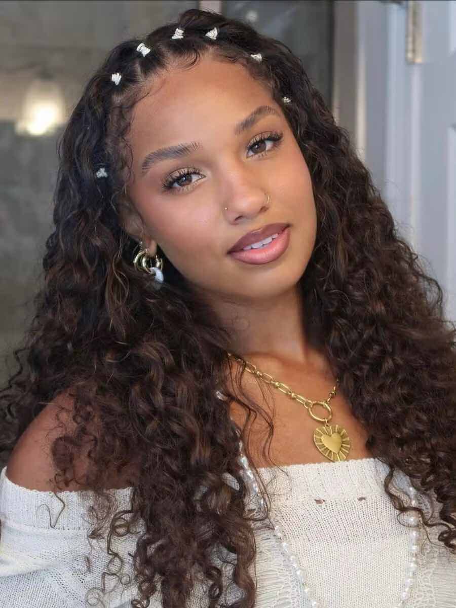 Mid-Back Curls With Braids and Bands — Classy Rubber Bands Hairstyles