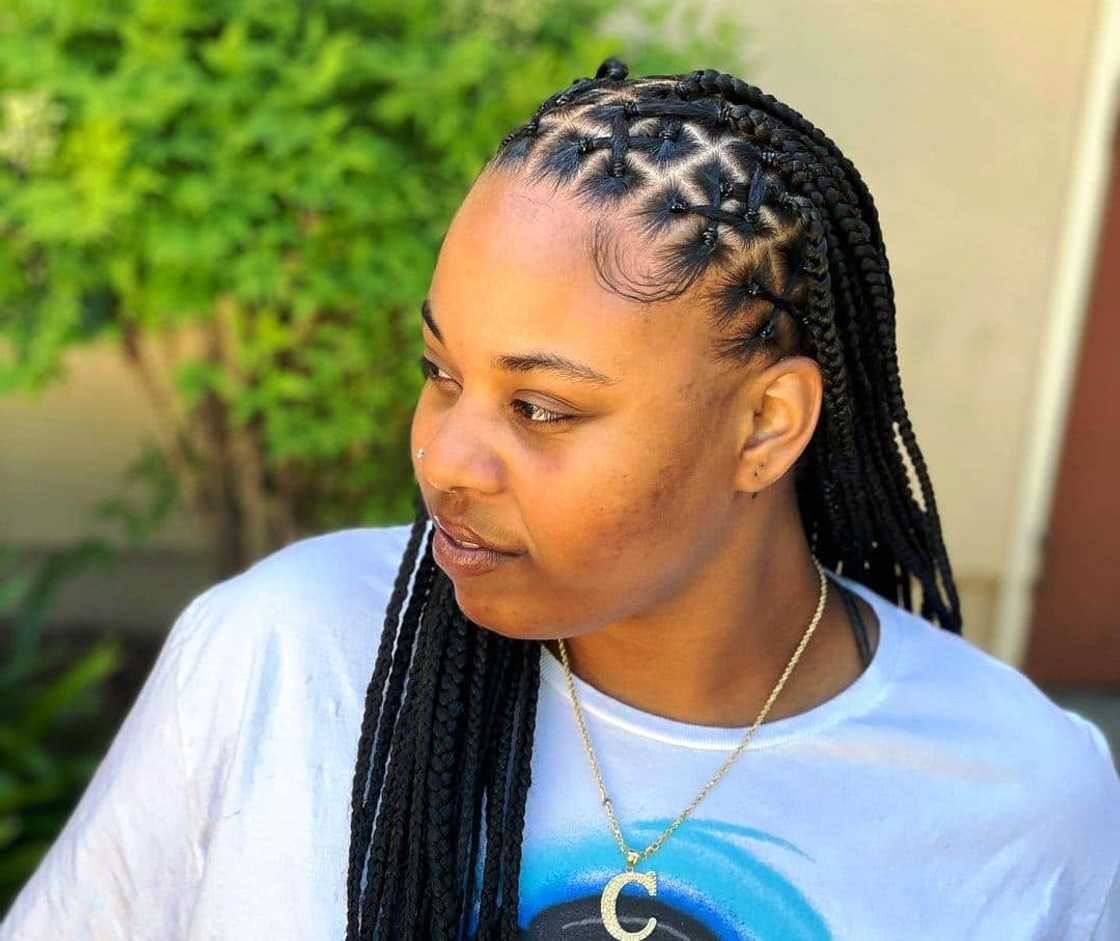 Mid-Back Diamond Pattern Braids — Classy Rubber Bands Hairstyles