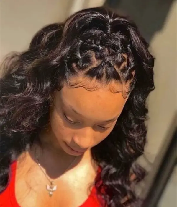 High Ponytail With Geometric Braids — Classy Rubber Bands Hairstyles